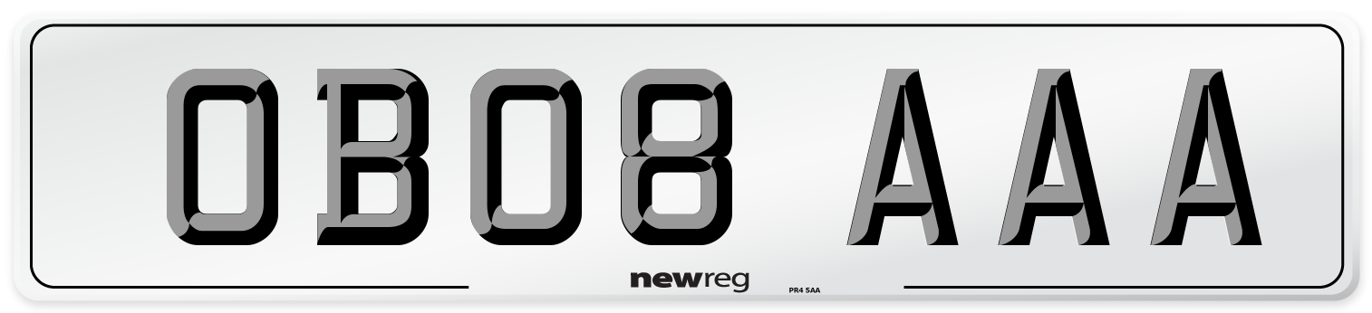 OB08 AAA Number Plate from New Reg